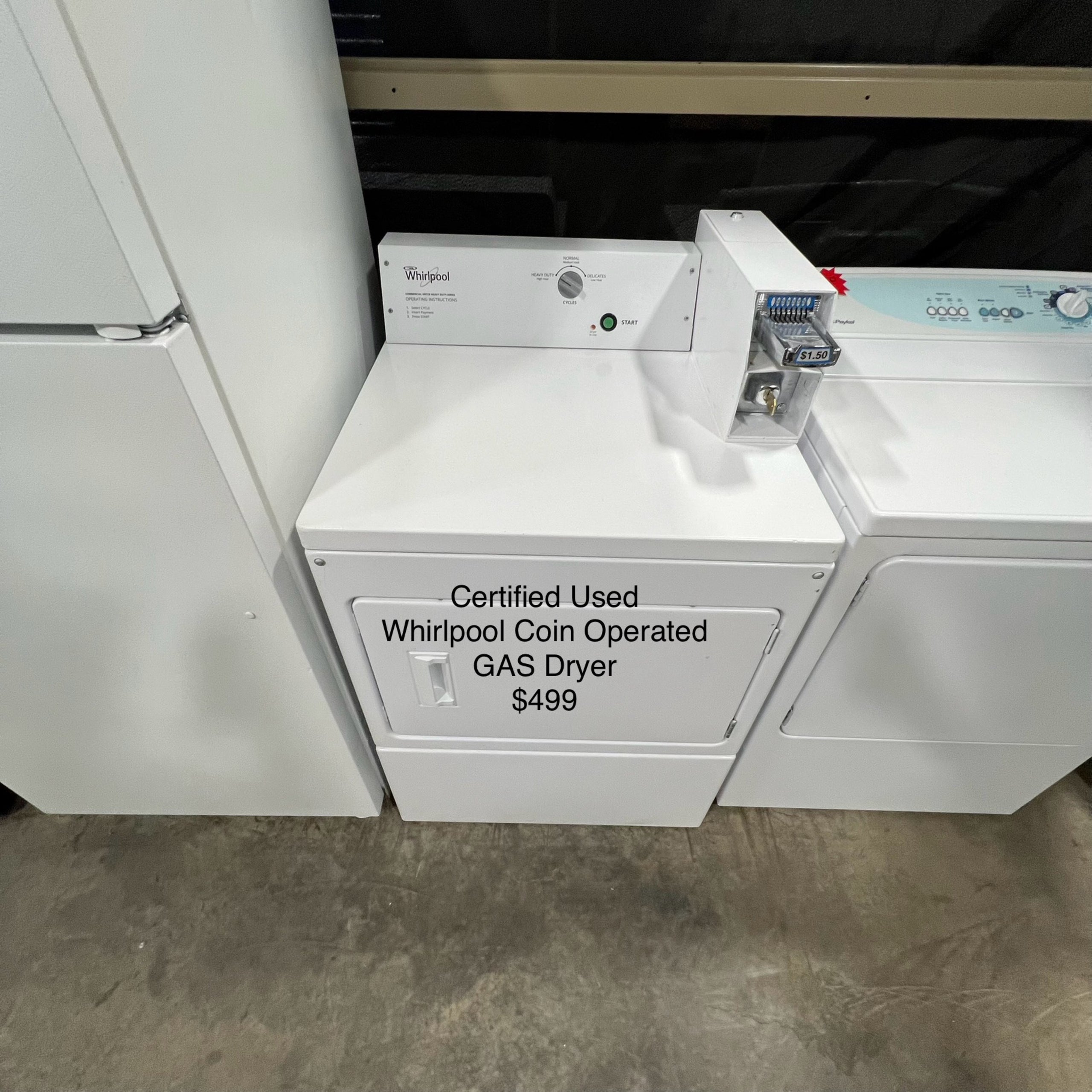 Certified Used Whirlpool Coin Operated GAS Dryer Spin Cycle